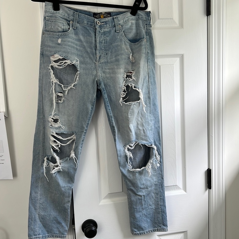 Womens lucky brand distressed boyfriend jeans